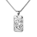 Mechanical gear silver chain-D702