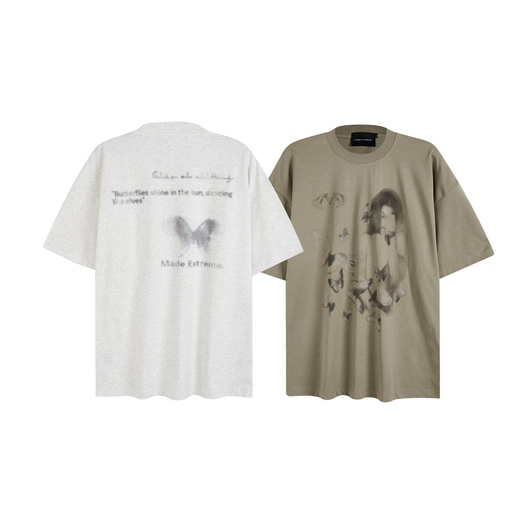Butterfly print tee-D497