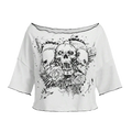 Skull patterned dropped-shoulder TEE-D447