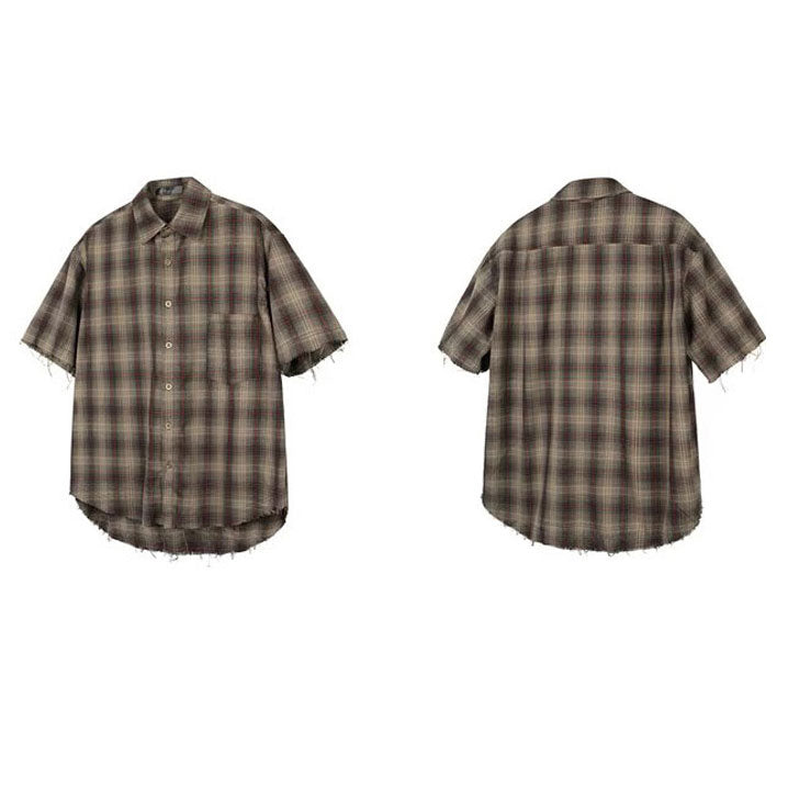 Vintage plaid shirt-D426