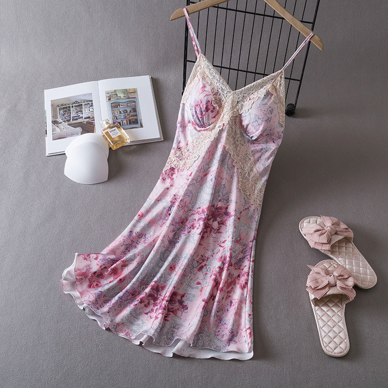 Sexy pajamas ice silk-D279