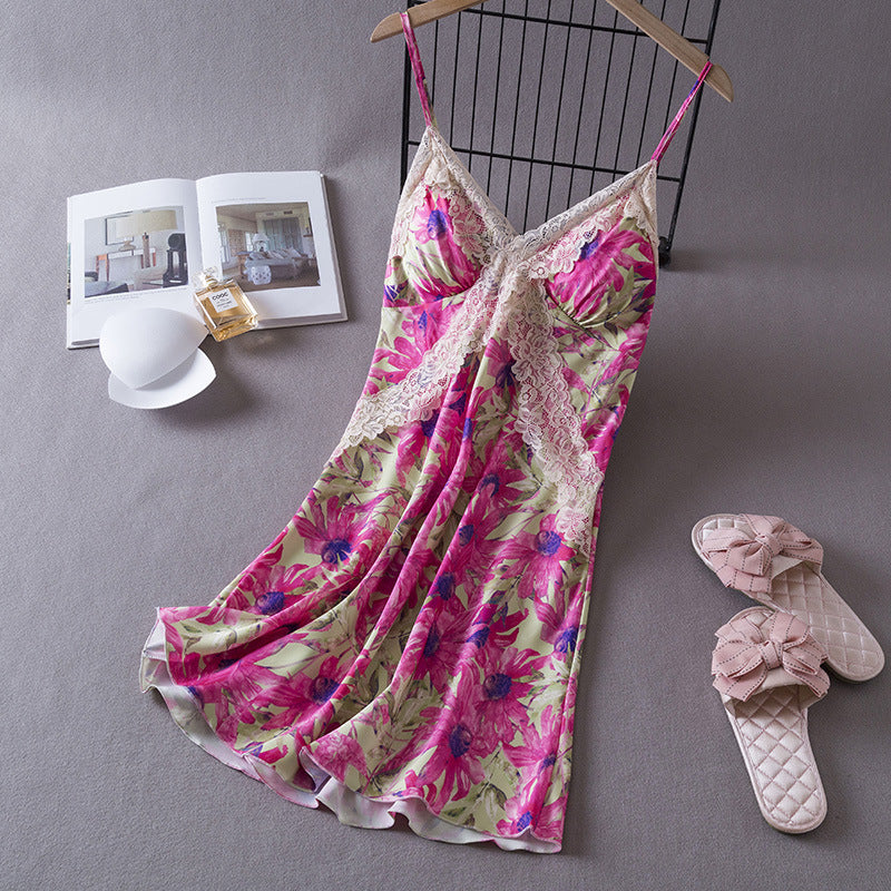 Sexy pajamas ice silk-D279