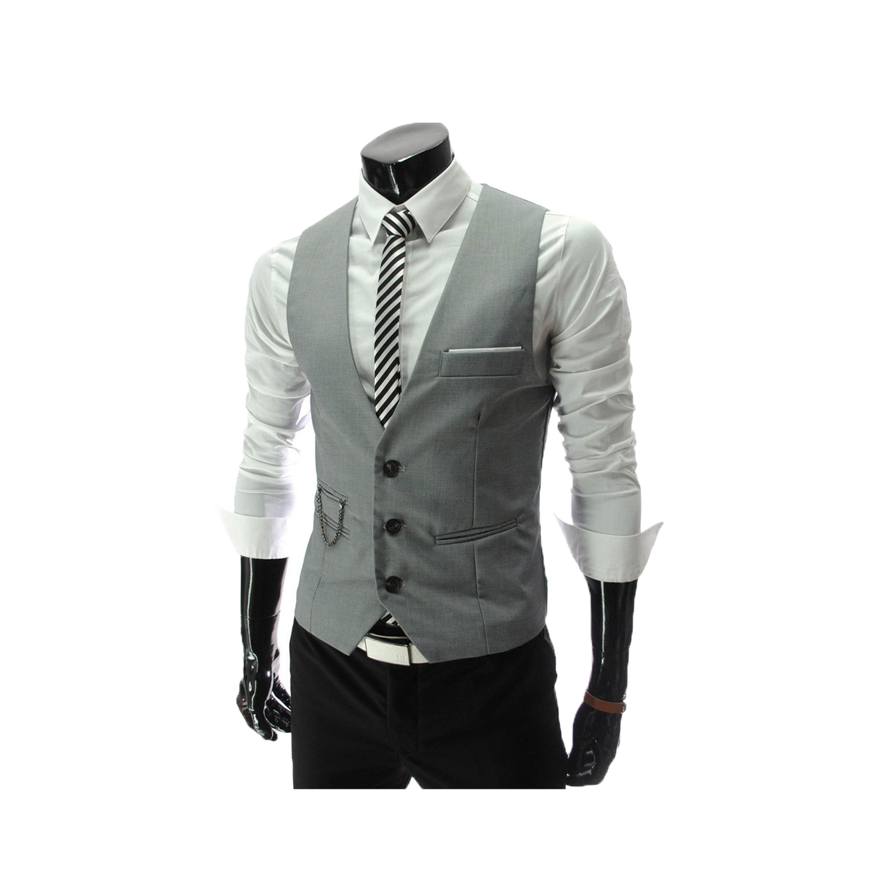 Slim Fit V-Neck Suit Vest-D194