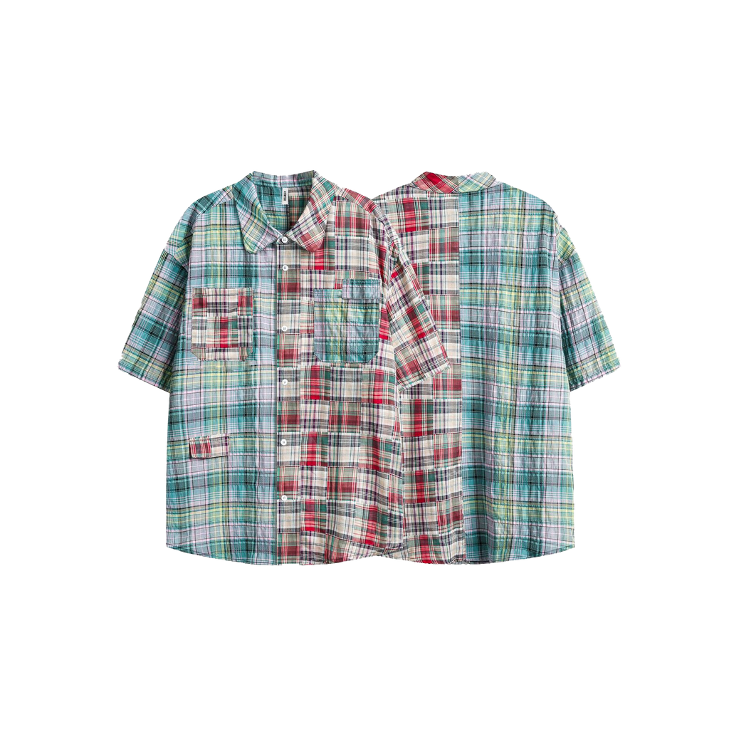 Patchwork shirt-D347