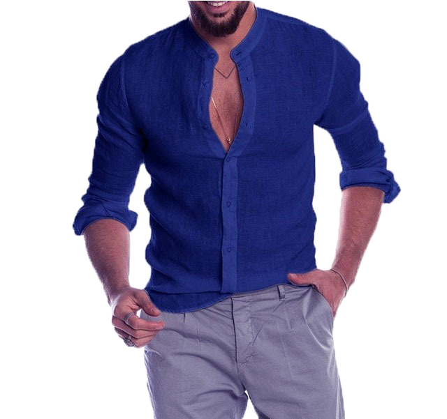 V-neck linen cardigan shirt-D191