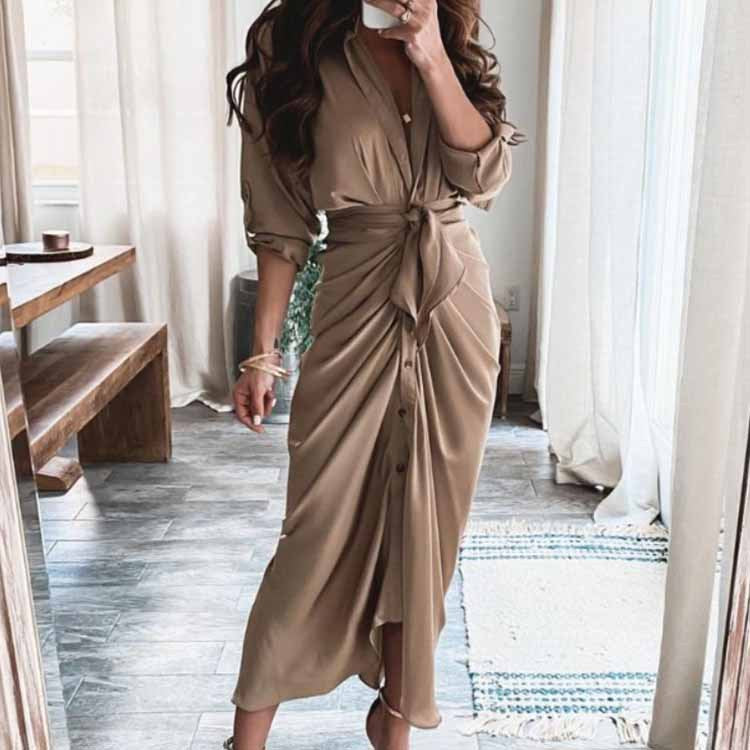Sexy pleated dress-D155