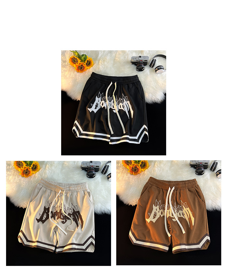 Drawstring printed shorts-D37