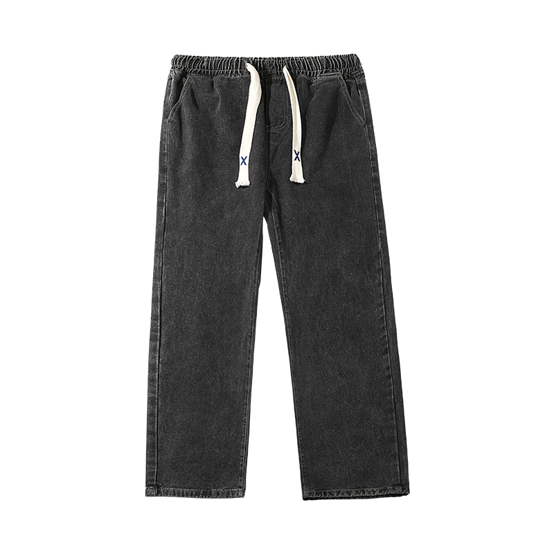 Solid elastic jeans-D83