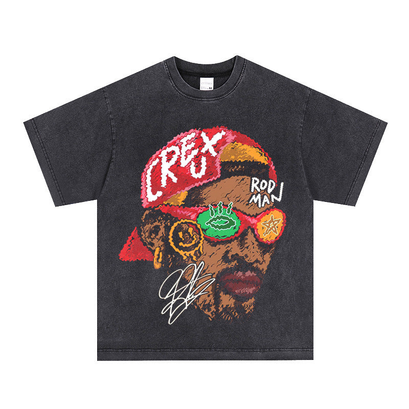 Printed retro trendy tee-D395