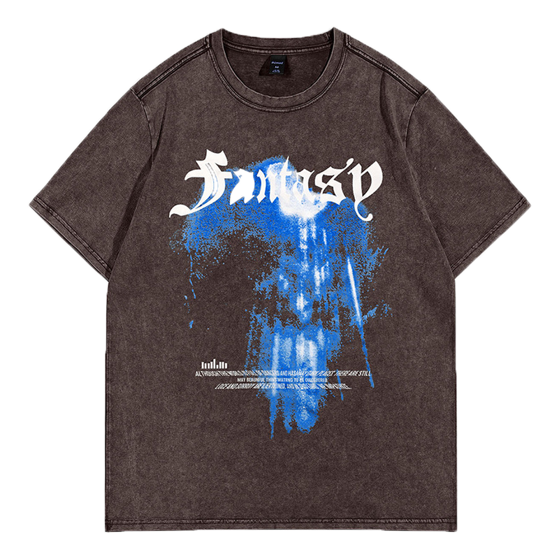 Vintage blue print TEE-D49