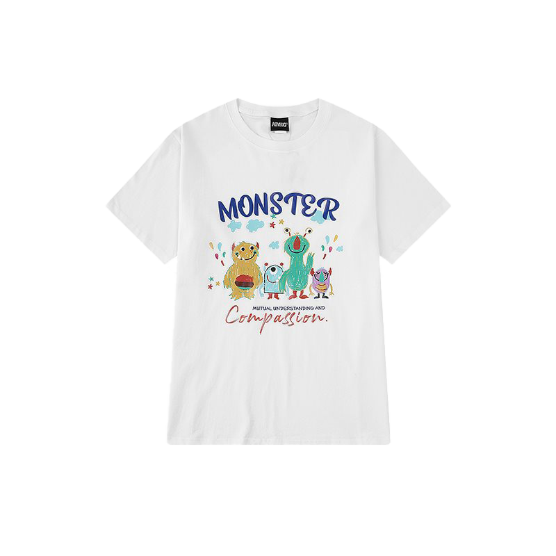 Letter print cartoon TEE-D398
