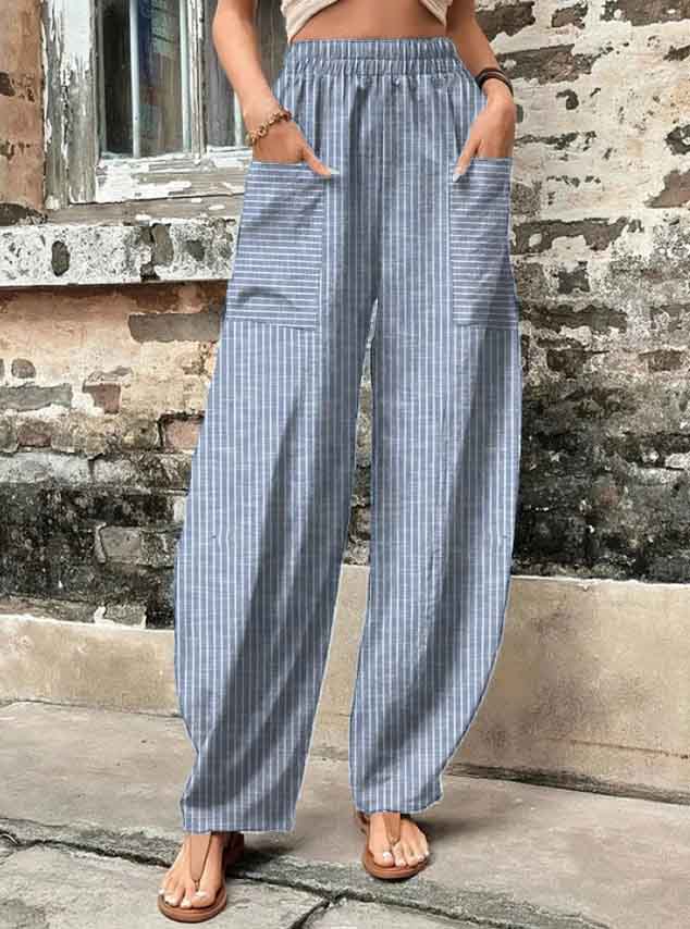 Printed casual beach pants-D859