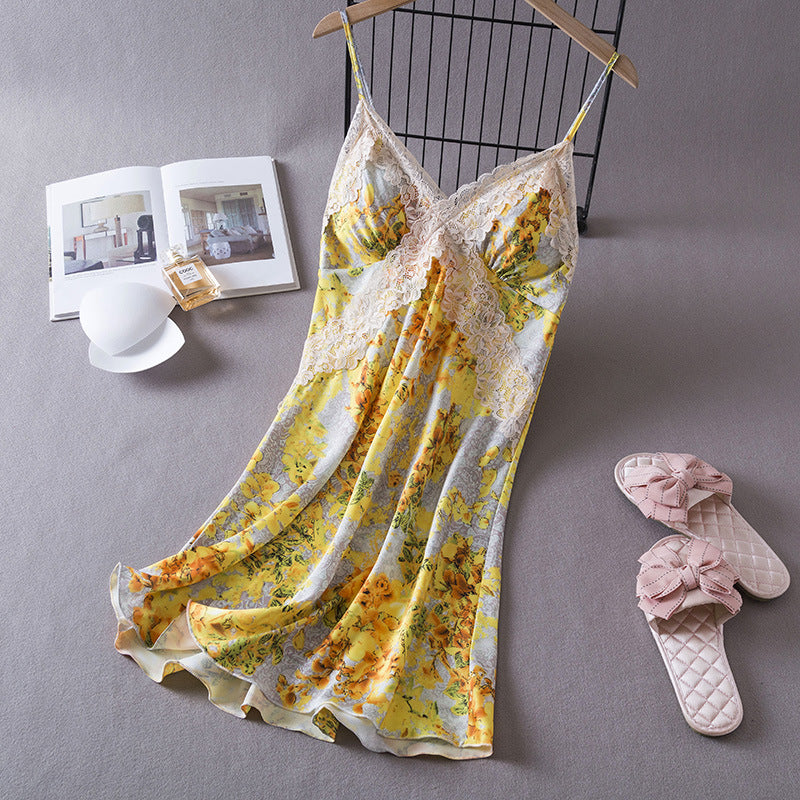 Sexy pajamas ice silk-D279