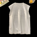 Suede lettering vest -D519
