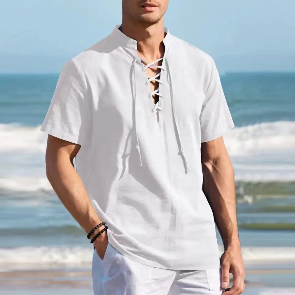 Polo shirt with straps-D679