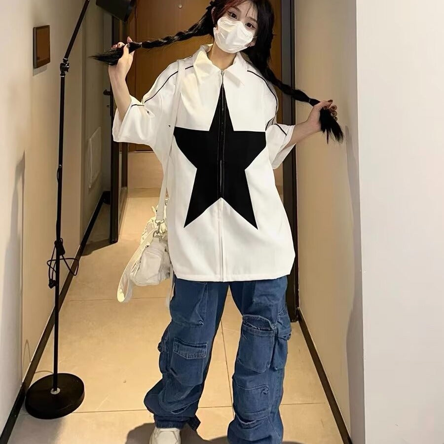 Splicing five-pointed star TEE-D669