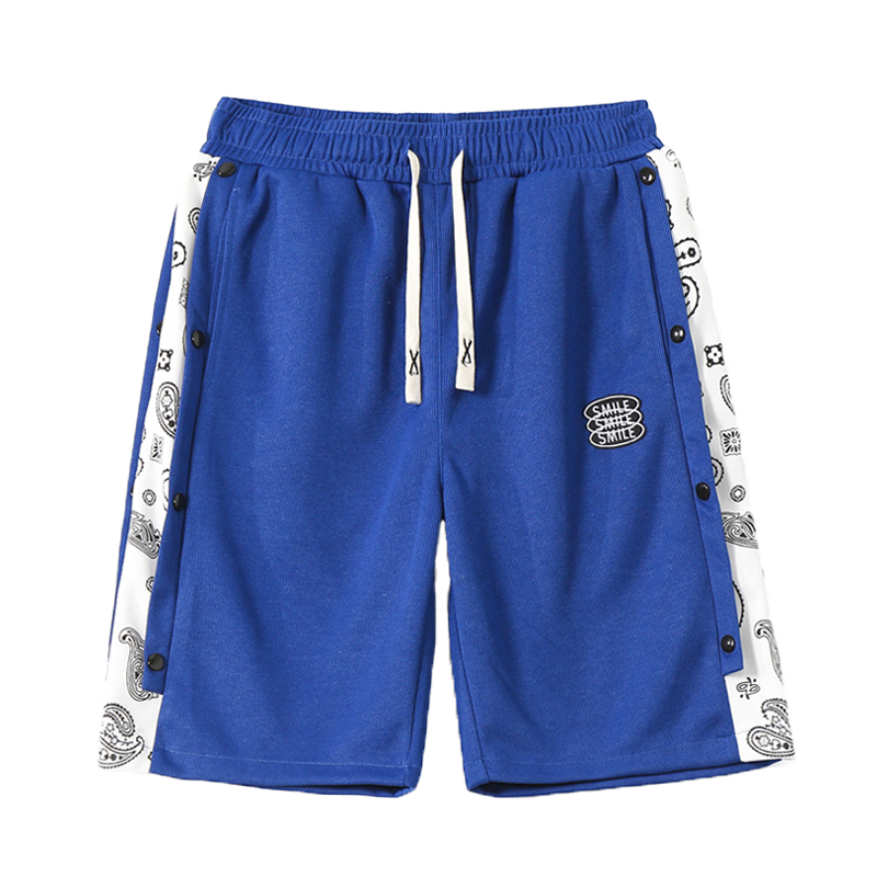 Side cashew flower drawstring shorts-D101