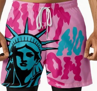 Skeleton finger & paisley pattern shorts-D773