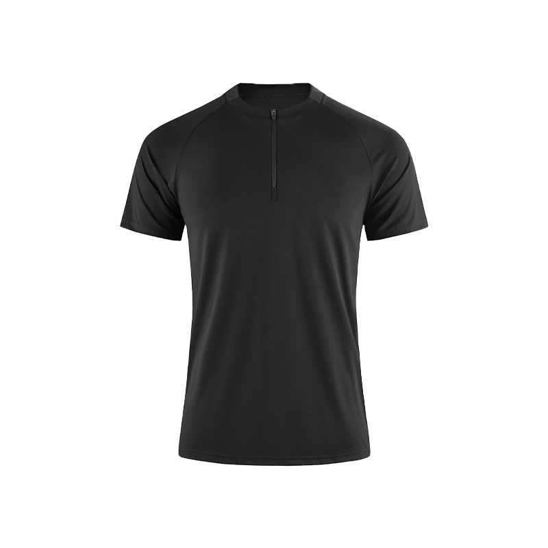 Half-zip ice silk T-shirt-D869