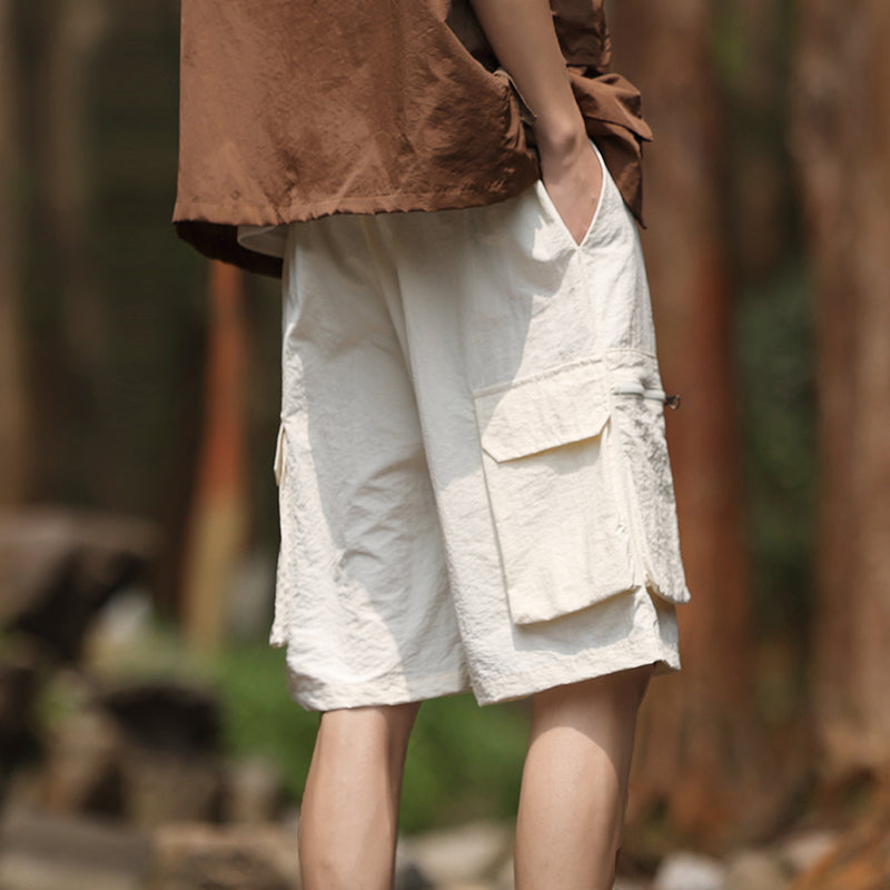 Multi-pocket shorts-D109