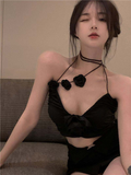 Sexy rose halterneck top-D809
