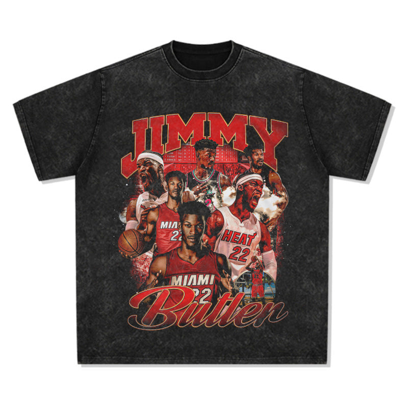 Printed retro trendy tee-D395