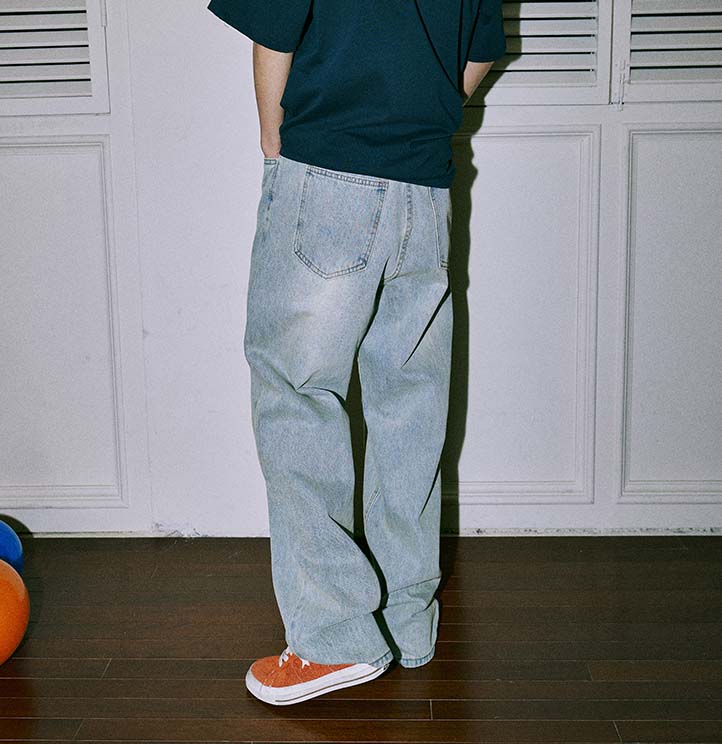 Vintage washed jeans-D866