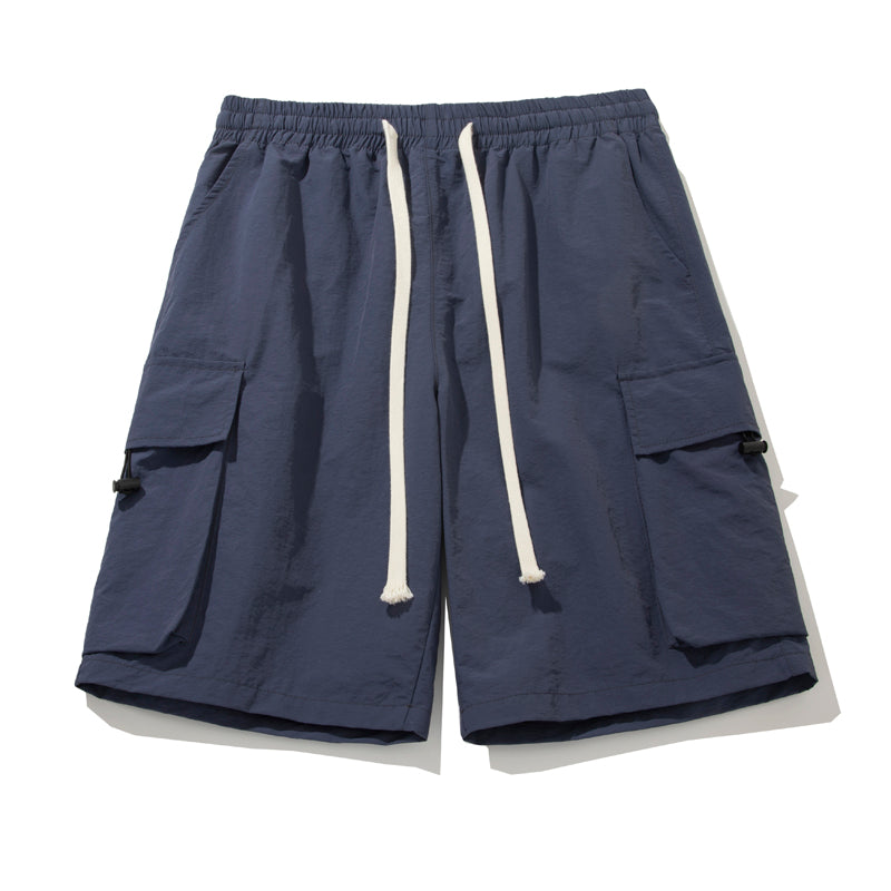 Solid color pocket shorts-D108