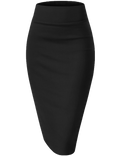 Black slim hip skirt -D144
