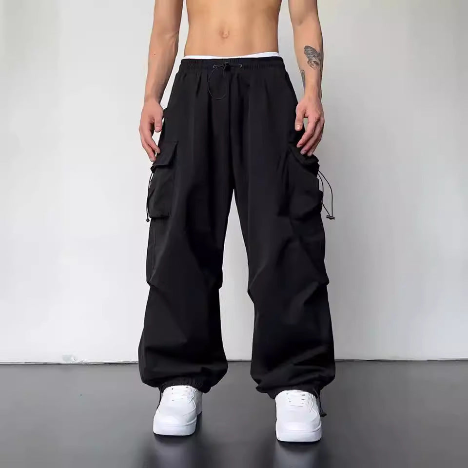 Oversize pants with multiple pockets-D131