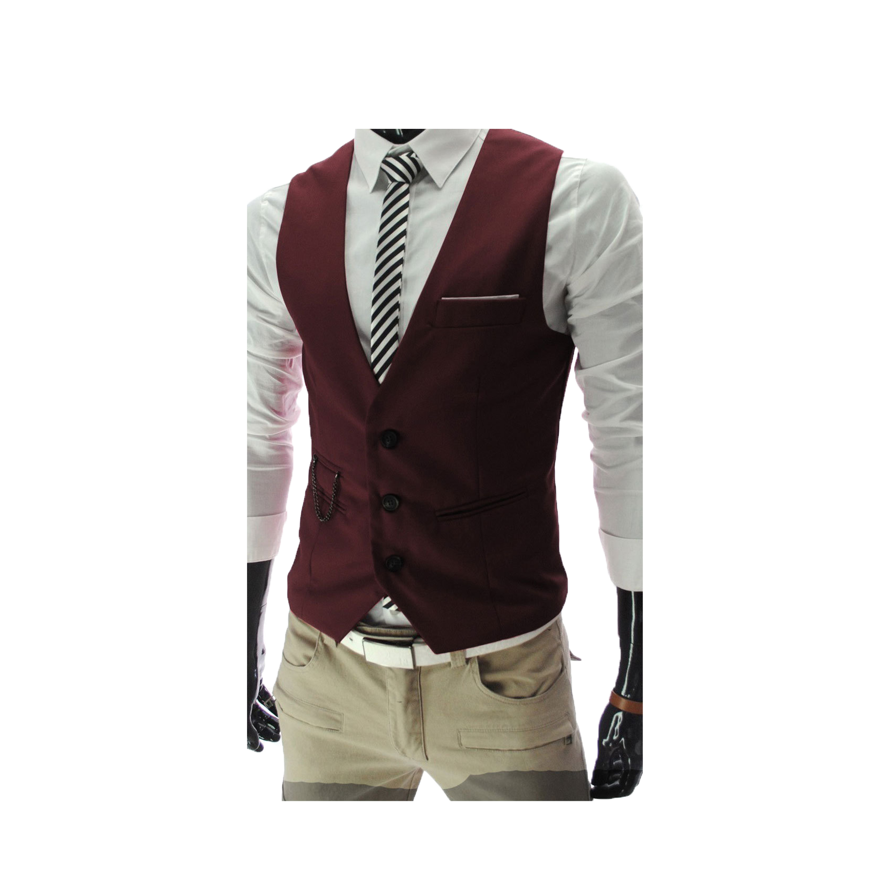 Slim Fit V-Neck Suit Vest-D194