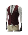 Slim Fit V-Neck Suit Vest-D194