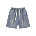 Elasticated-waistband denim shorts-D62