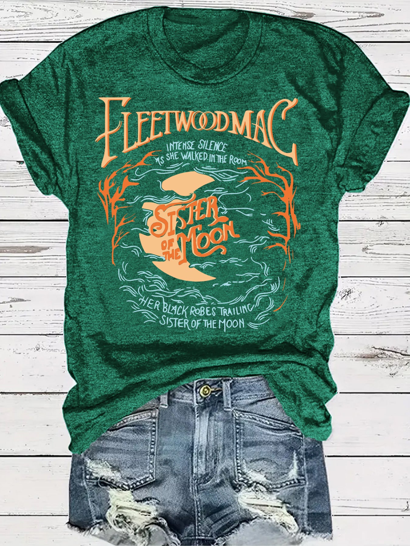 Moon and starry sky graphic TEE-D827