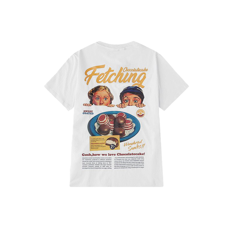 Letter print cartoon TEE-D398