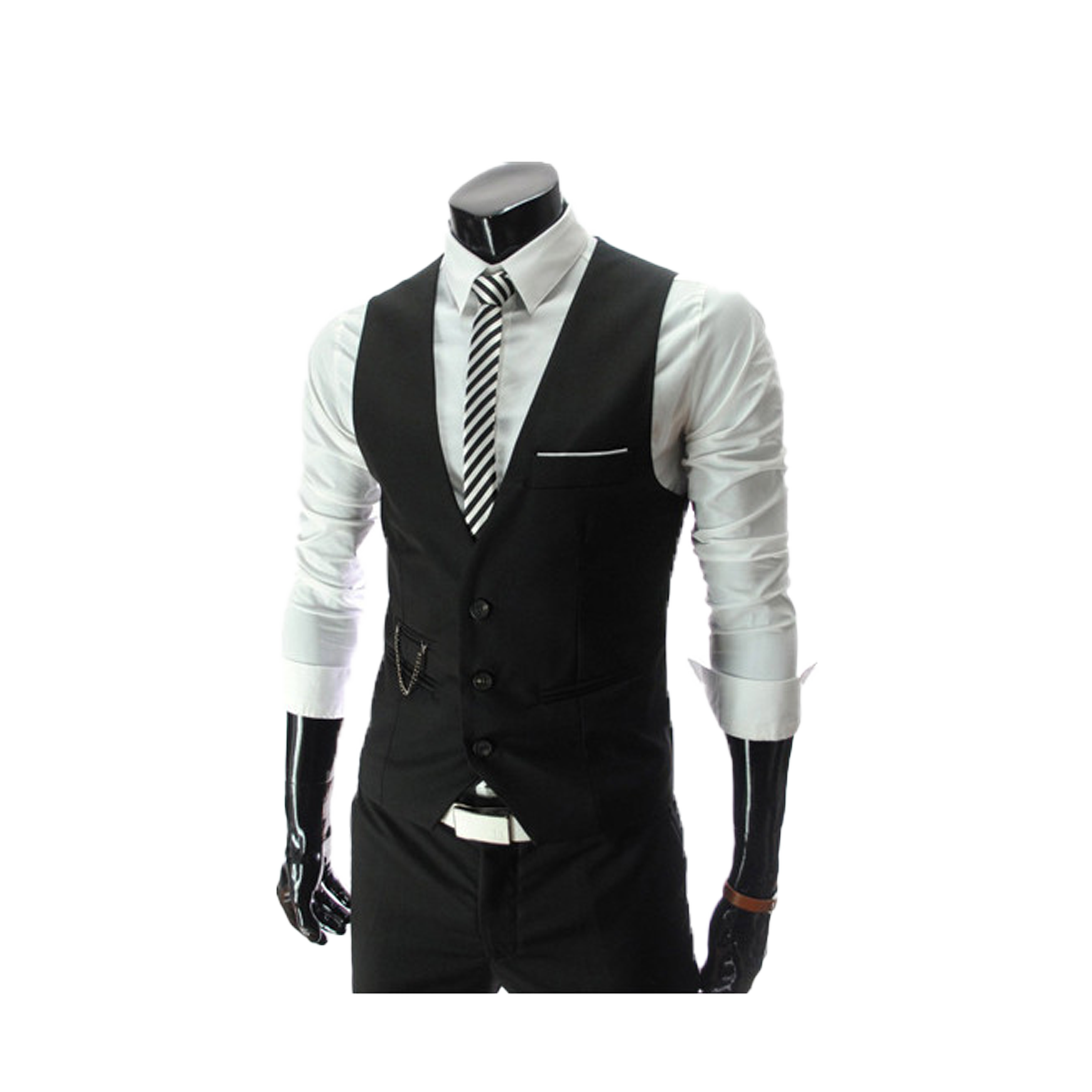 Slim Fit V-Neck Suit Vest-D194