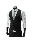 Slim Fit V-Neck Suit Vest-D194