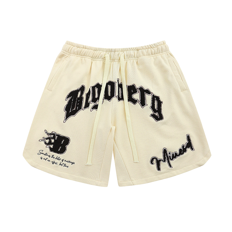 Letter element drawstring shorts-D214
