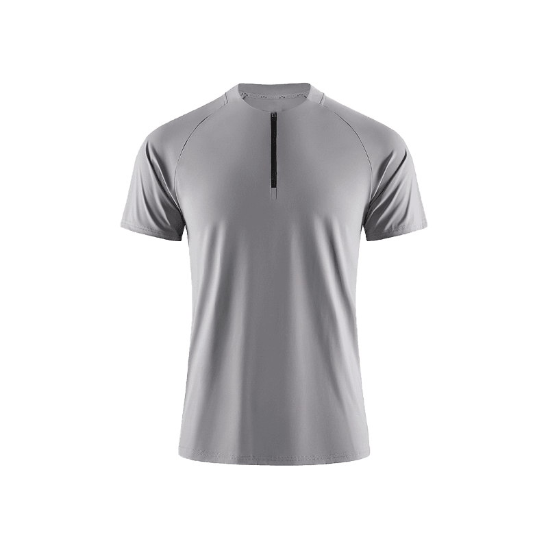 Half-zip ice silk T-shirt-D869