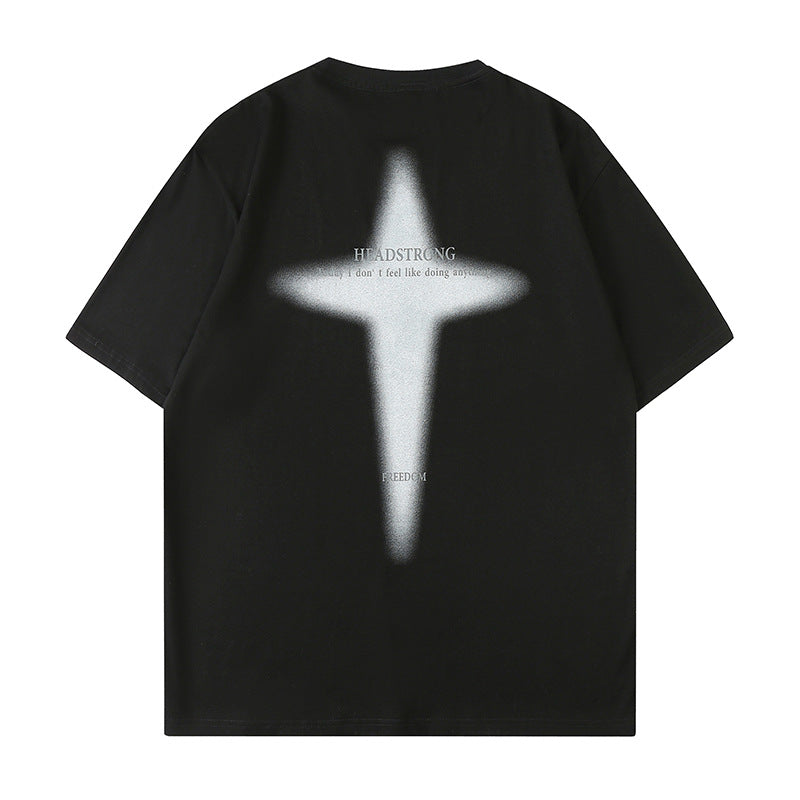 Cross print TEE-D712
