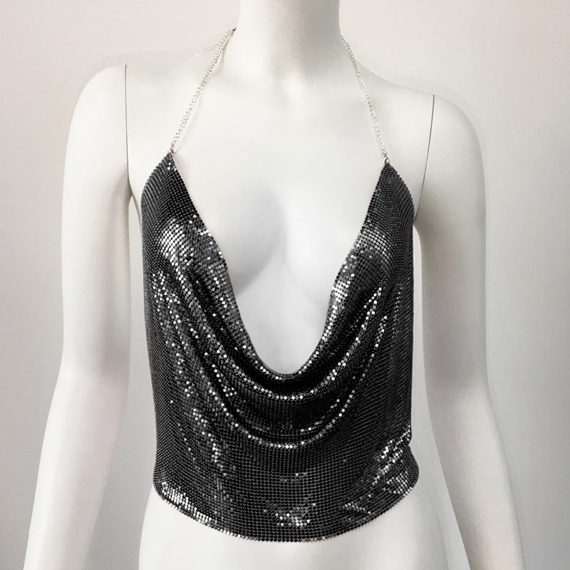 Sexy sequin suspenders-D633