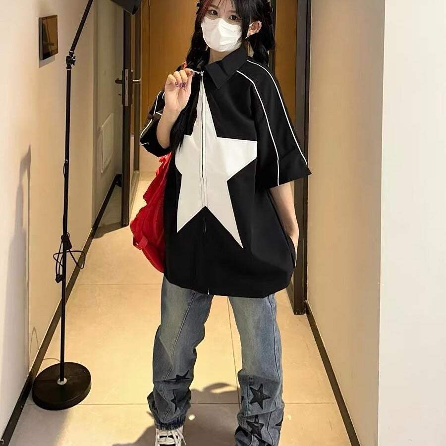 Splicing five-pointed star TEE-D669