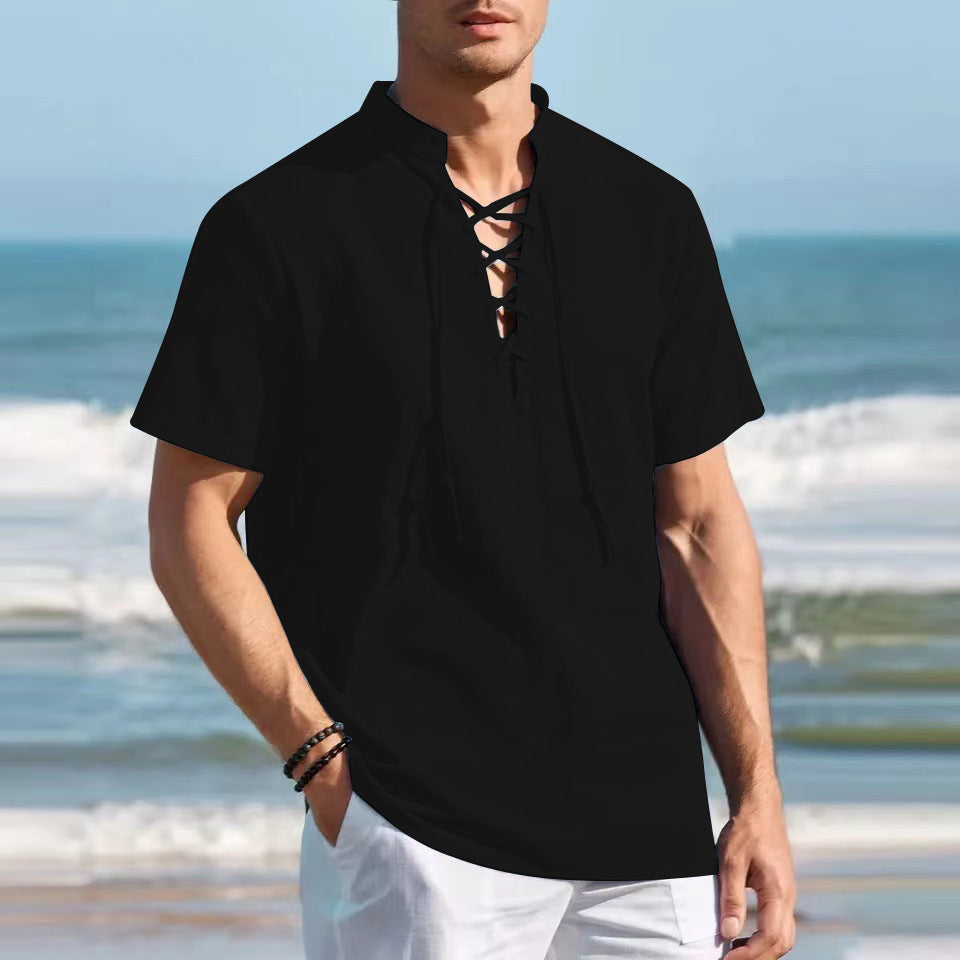 Polo shirt with straps-D679