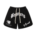 Letter element drawstring shorts-D214
