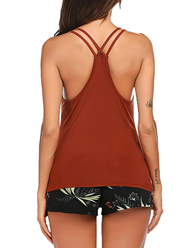 Sleeveless vest shorts set-D268