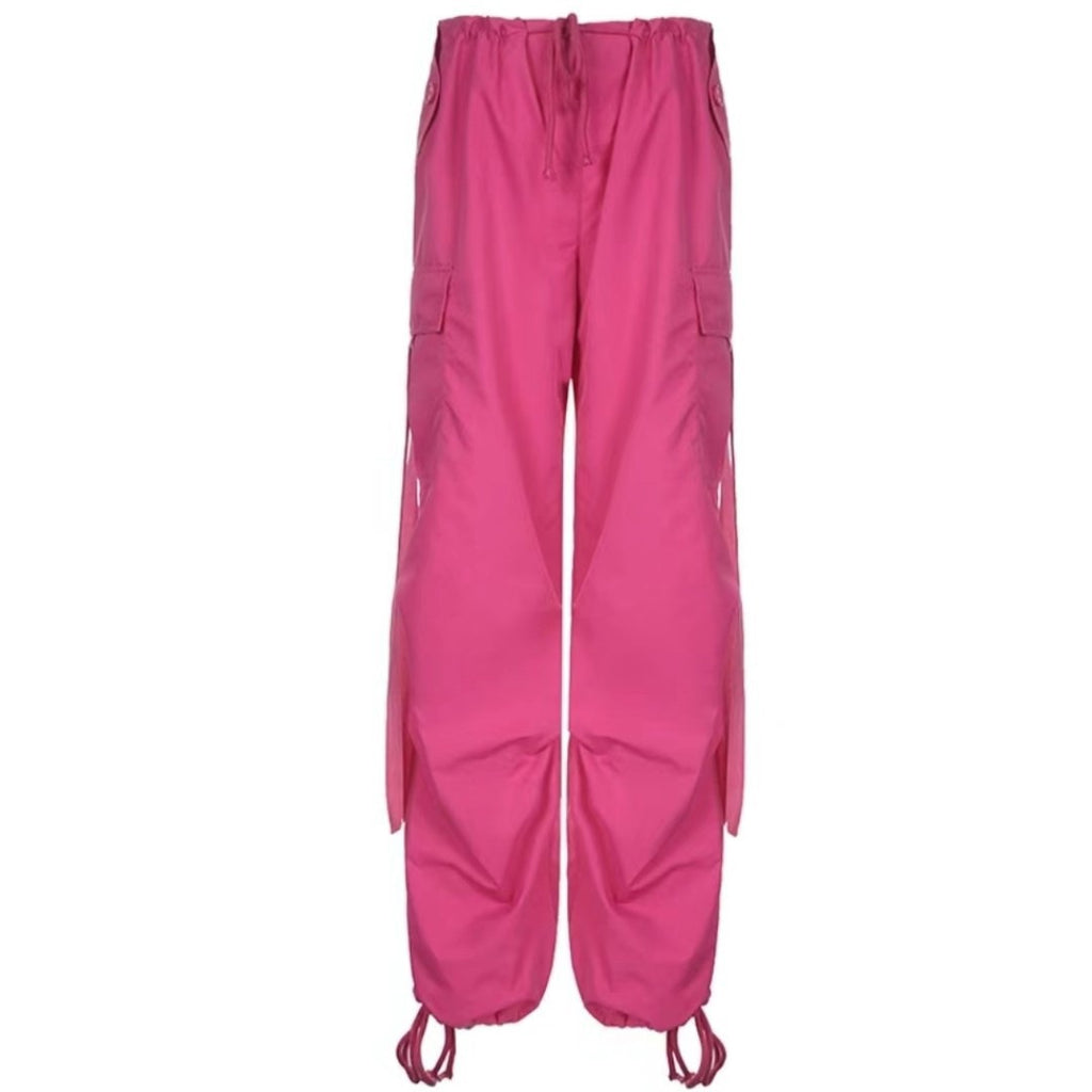 Wide-leg casual trousers-D402