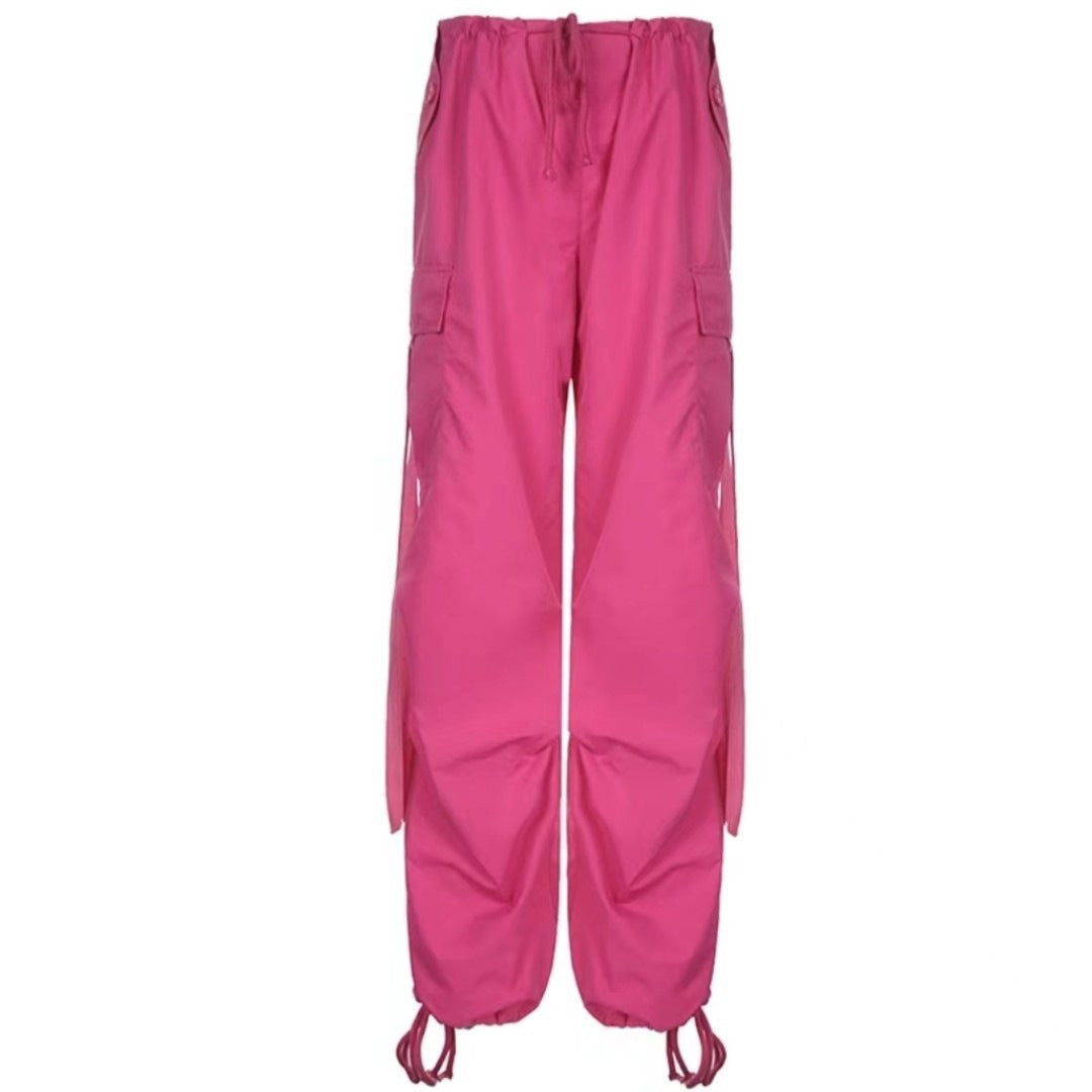 Wide-leg casual trousers-D402