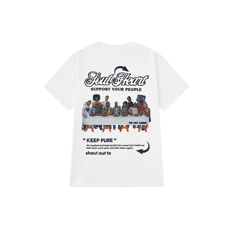 Letter print cartoon TEE-D398