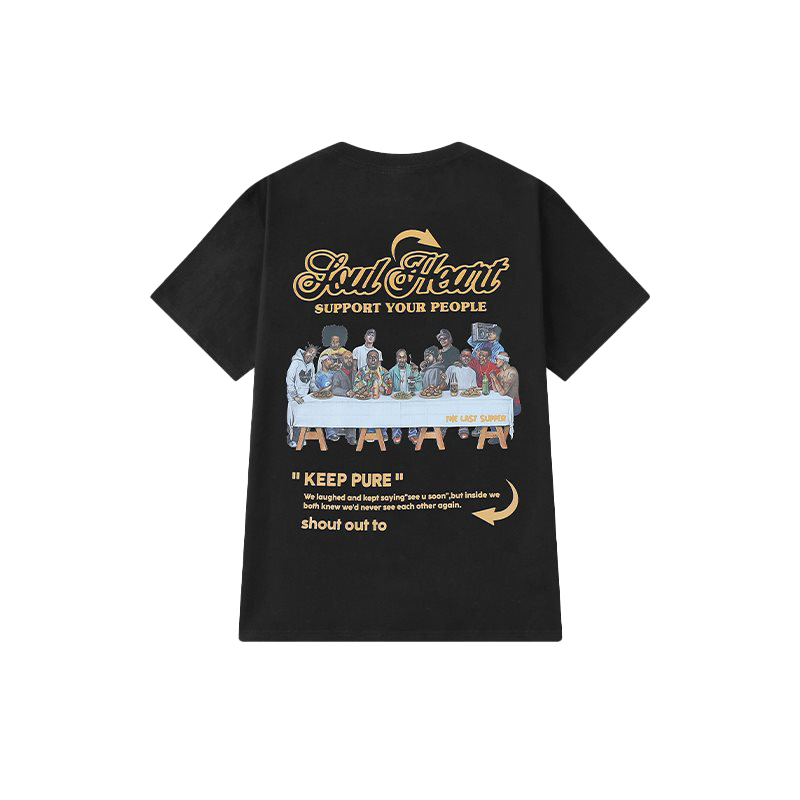 Letter print cartoon trend TEE-D399