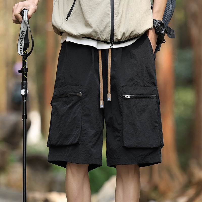 Multi-pocket shorts-D109